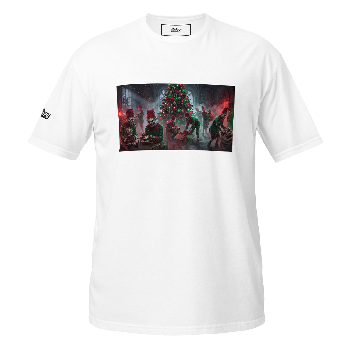 Camiseta Navidad ZombieRU detalle del diseño
