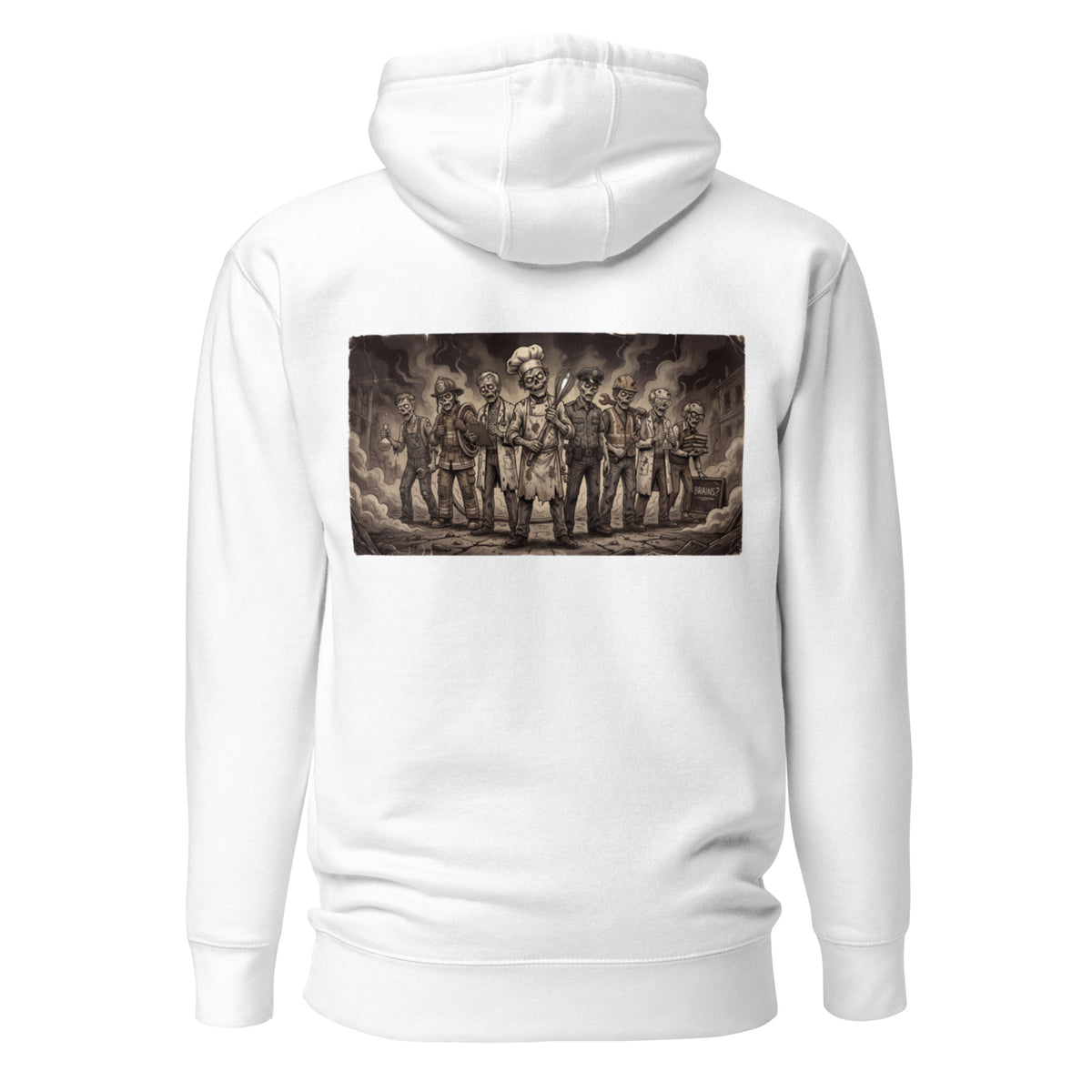 Sudadera ZombieRU de Trabajadores Zombies Unisex parte de atras
