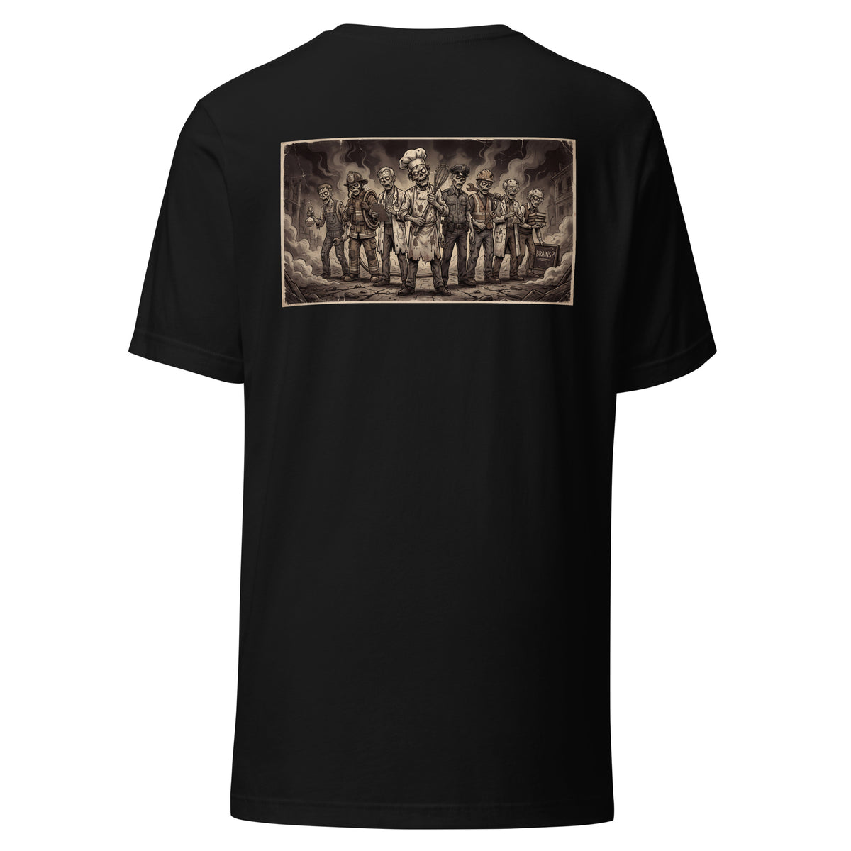 Camiseta ZombieRU de Profesiones Zombies parte de atras