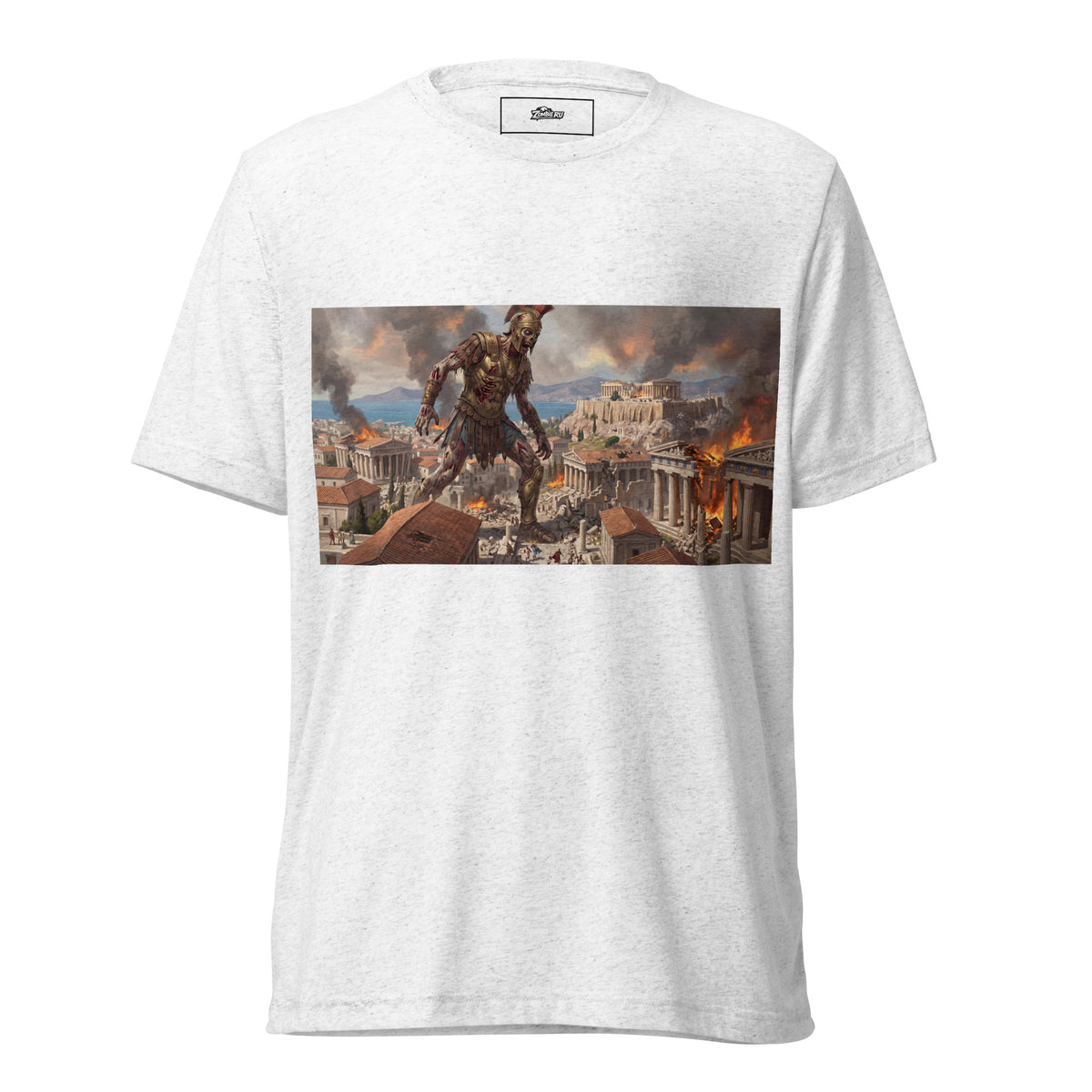 Estampado de gladiador zombie estilo épico