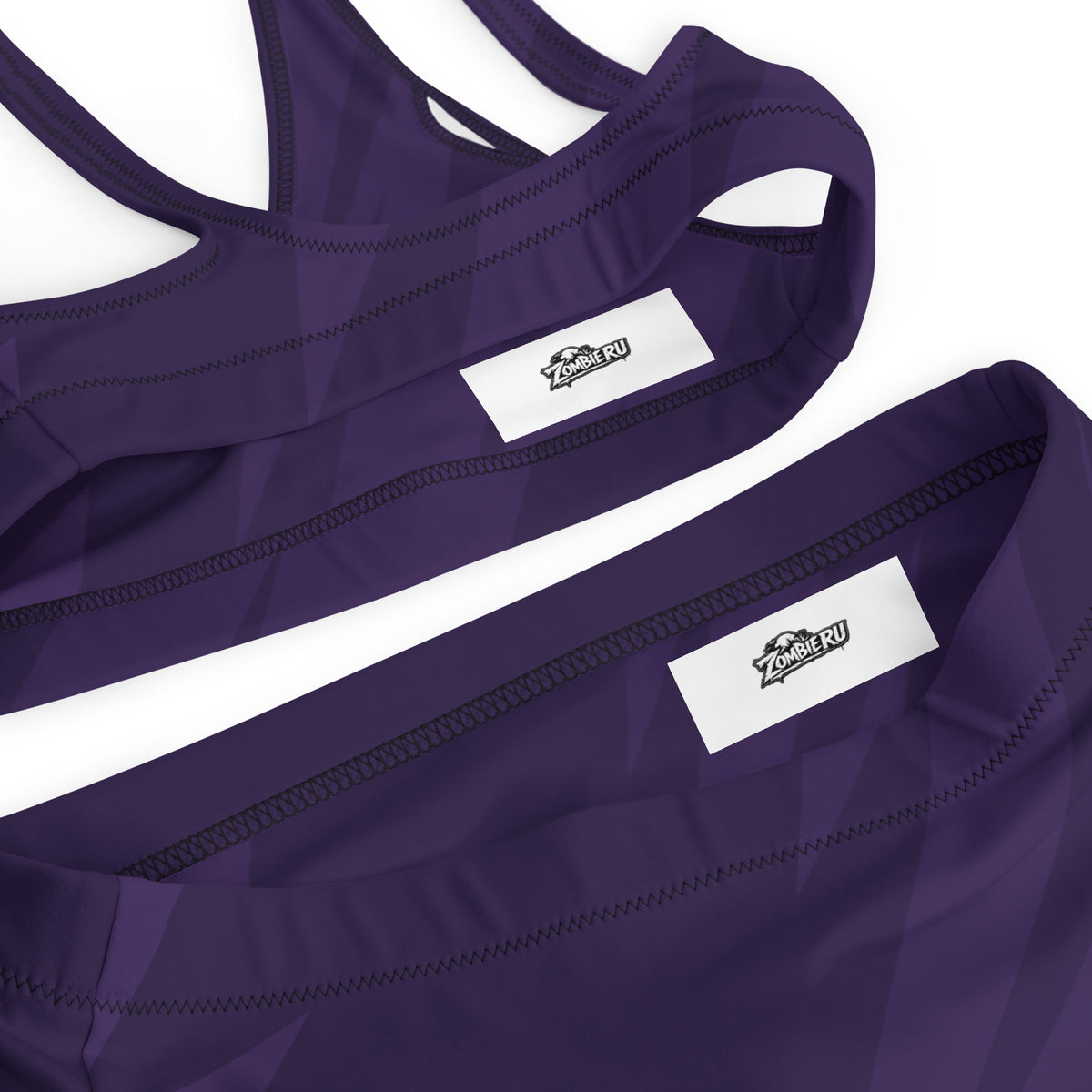 Ropa de playa para mujer con bikini violeta y negro marca zombieru