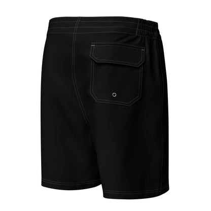 vista trasera de los Shorts de baño negros para hombre.