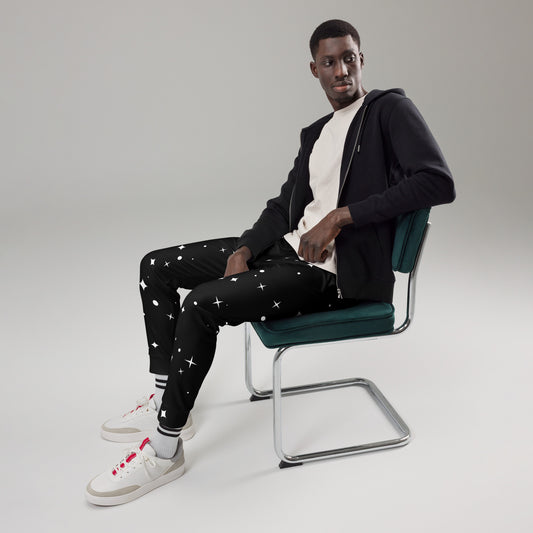 Pantalones jogger para hombre con detalles brillantes.