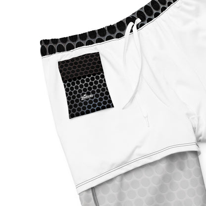 la marca zombieru de bañador gris estampado para playa y piscina.