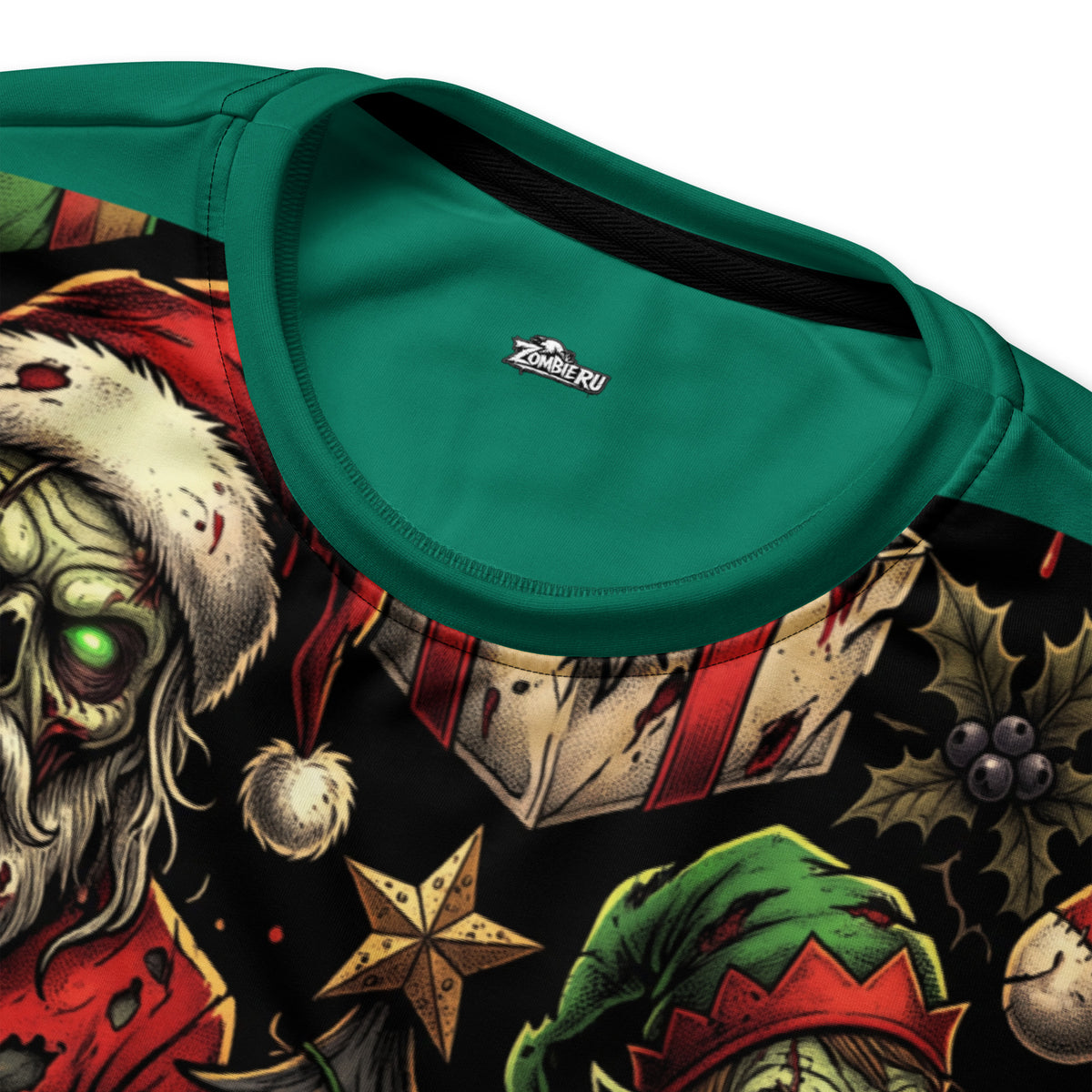 Sudadera unisex con estampado de Navidad zombie de zombieru 