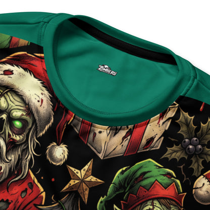 Sudadera unisex con estampado de Navidad zombie de zombieru 