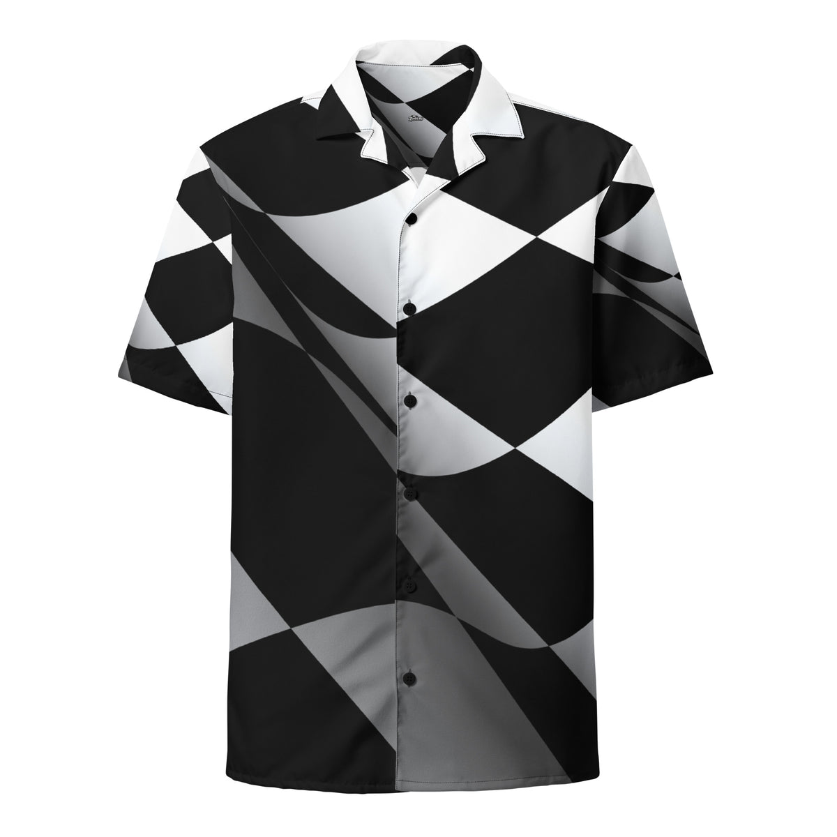 Camisa de vestir unisex blanca y negra a cuadros grandes ZombieRU.