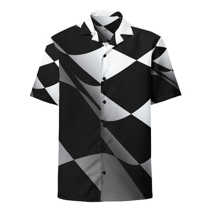 Camisa de vestir unisex blanca y negra a cuadros grandes ZombieRU.