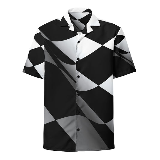 Camisa de vestir unisex blanca y negra a cuadros grandes ZombieRU.