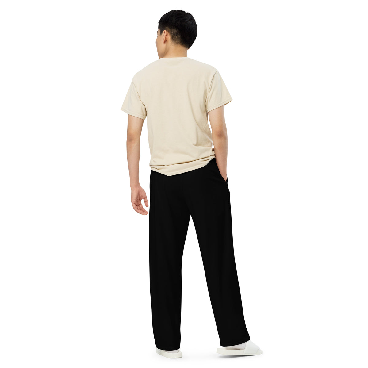 Vista trasera del pantalón negro unisex