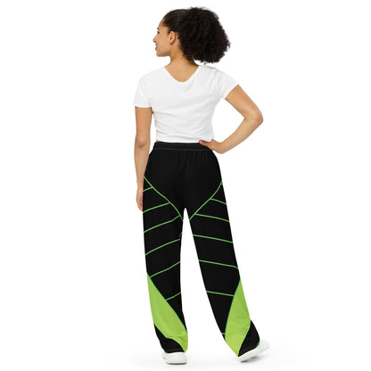 Diseño completo del pantalón negro y verde vista trasera ZombieRU