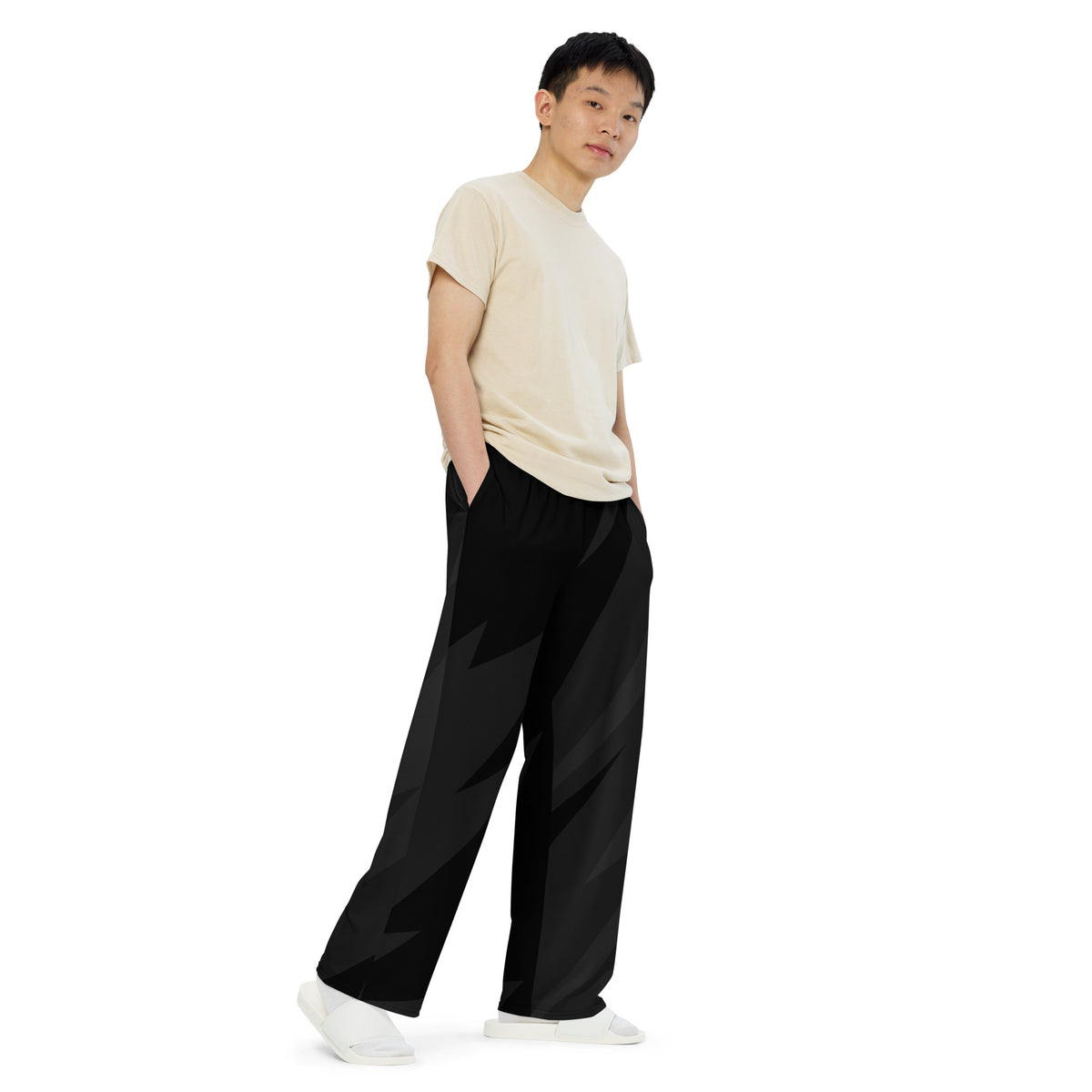 Pantalón negro y gris de pierna ancha ZombieRU