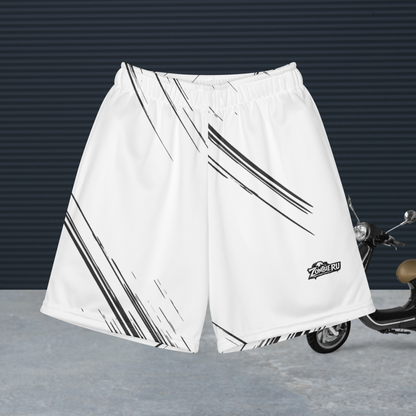 Shorts unisex blancos con rayas negras de ZombieRU.