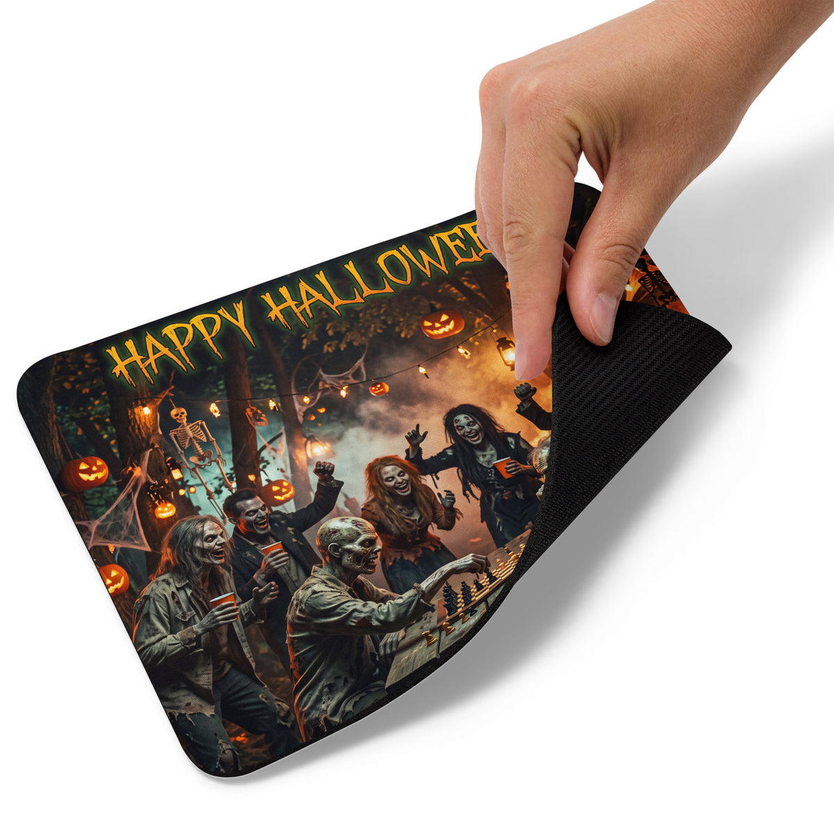 Mouse pad con zombies celebrando el Día de los Muertos