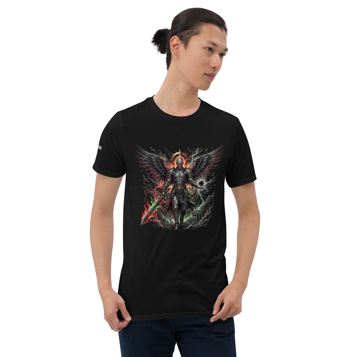 Camiseta zombie con diseño de ángel oscuro.