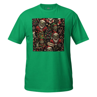 Camiseta navideña de zombie unisex de ZombieRU.