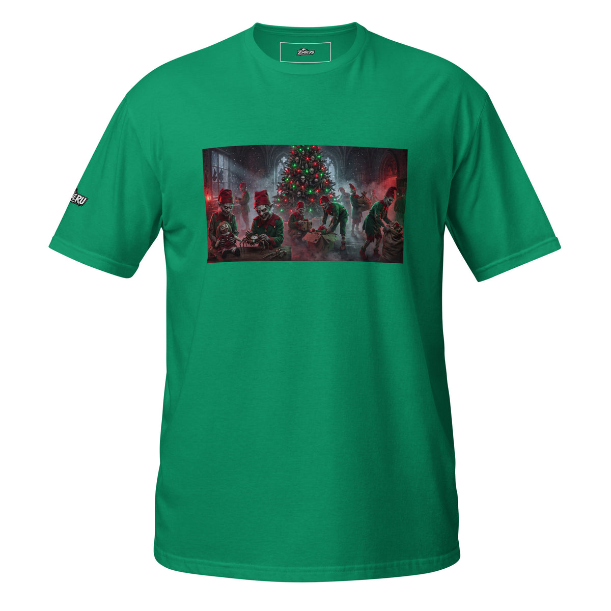 Camiseta navideña con diseño de horror zombie