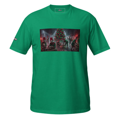 Camiseta navideña con diseño de horror zombie