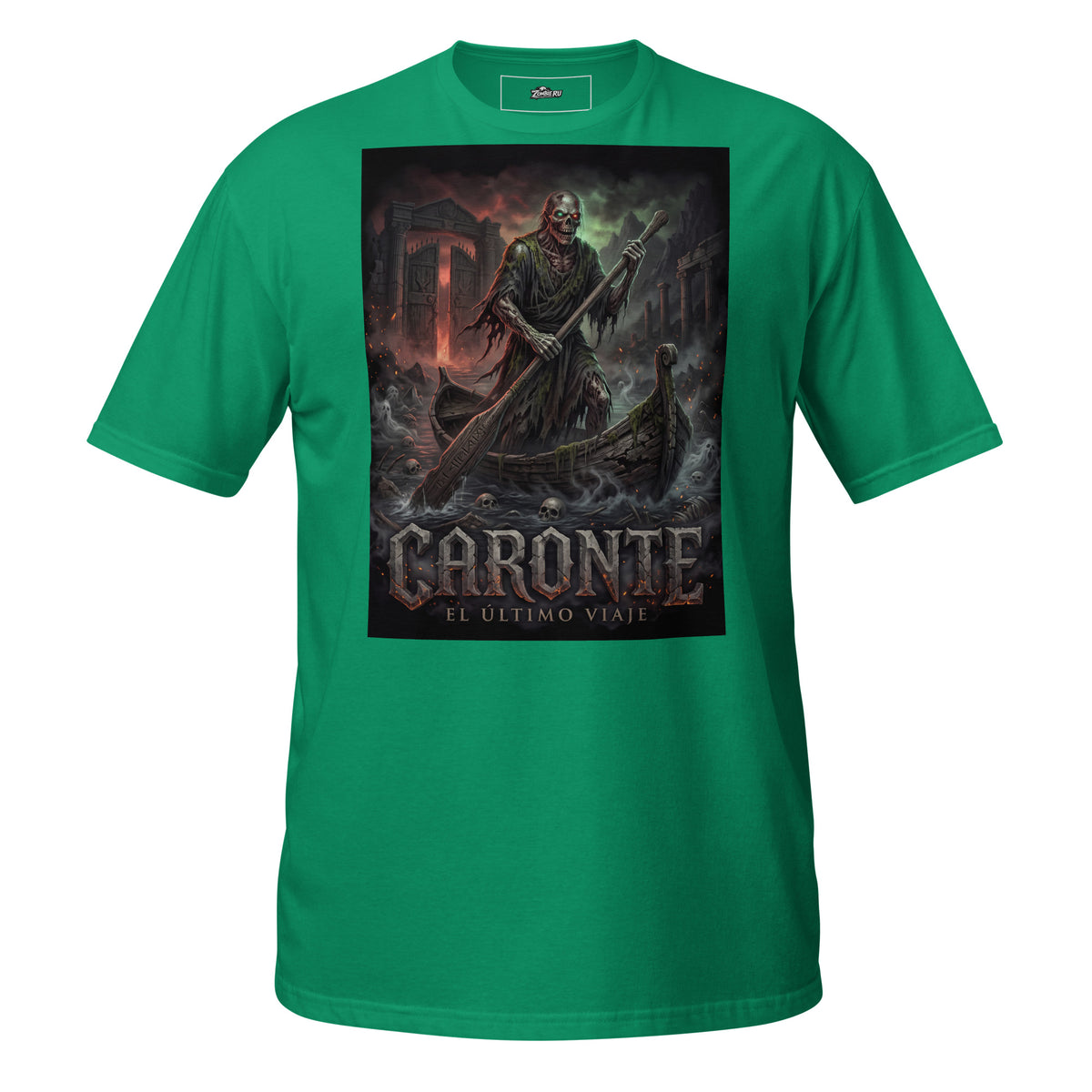 Estampado gótico de Caronte para camiseta ZombieRU.