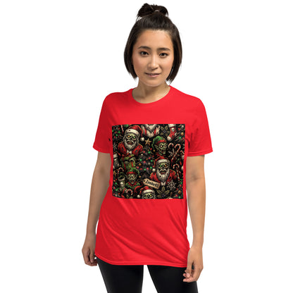 Camiseta zombie con diseño inspirado en la Navidad.