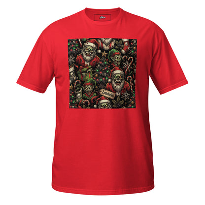Diseño de camiseta navideña zombie para adultos.