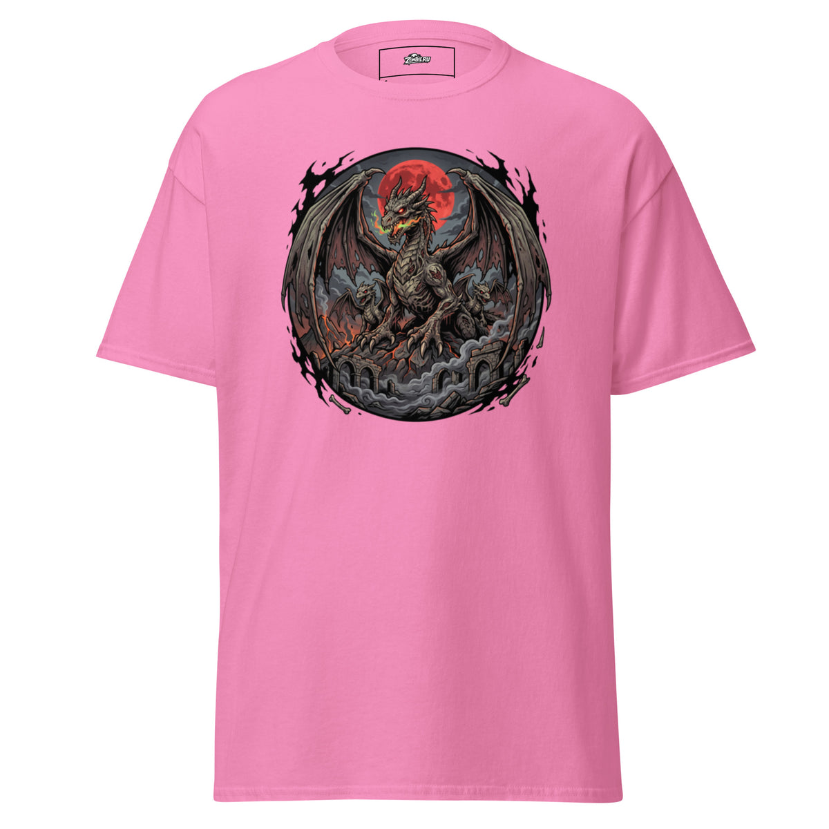 Camiseta de fantasía oscura con dragón zombie