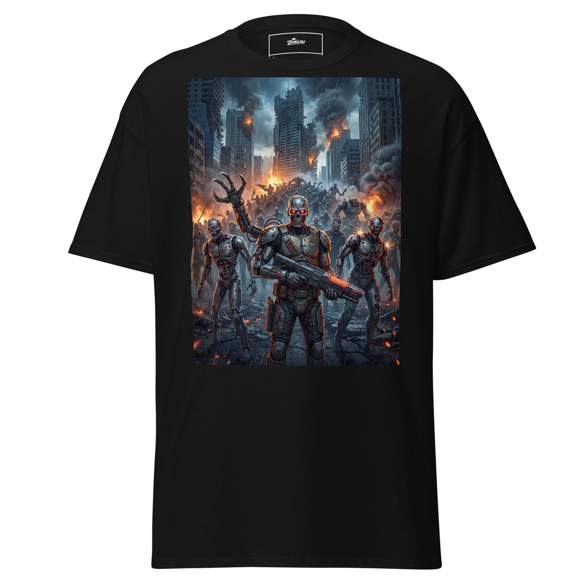 Camiseta de terror cyborg zombie