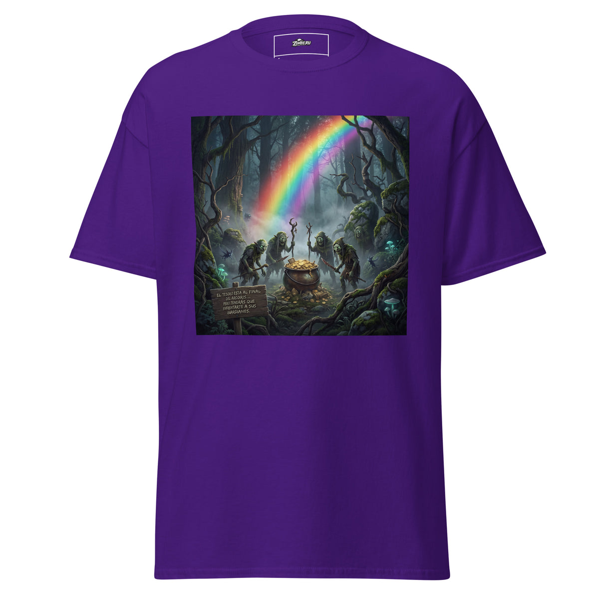Duendes zombies protegiendo una olla de oro en camiseta