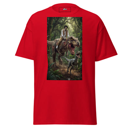 Camiseta con ZombieRU montado sobre un T-Rex zombie