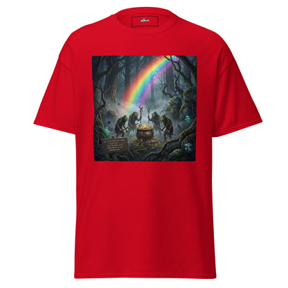 Diseño de camiseta con duendes zombies y arcoíris