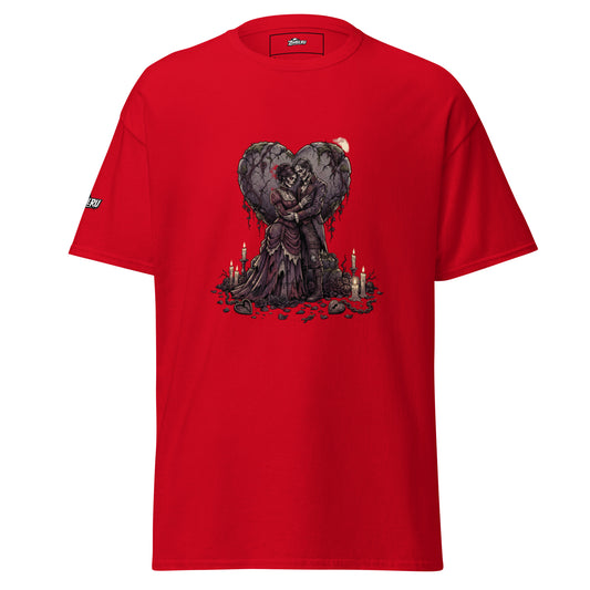 Camiseta romántica con temática zombie