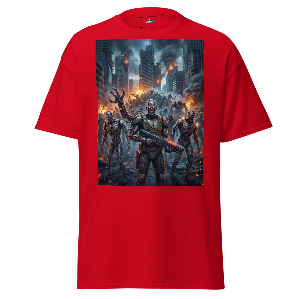 Camiseta cyborg zombie para amantes del terror