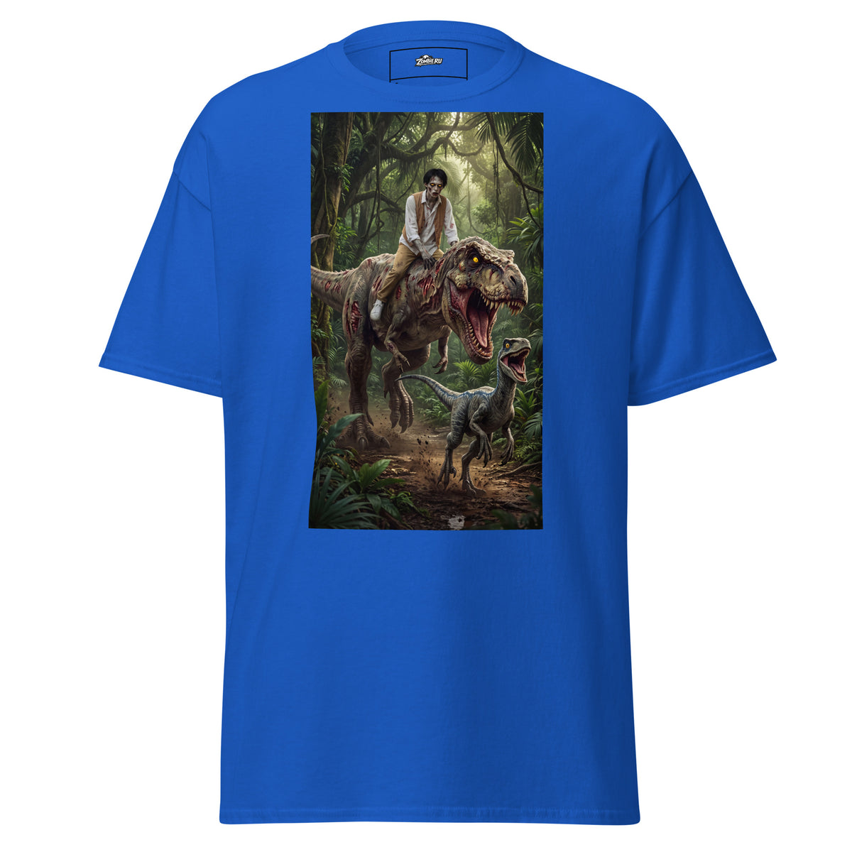 Camiseta T-Rex zombie en la selva