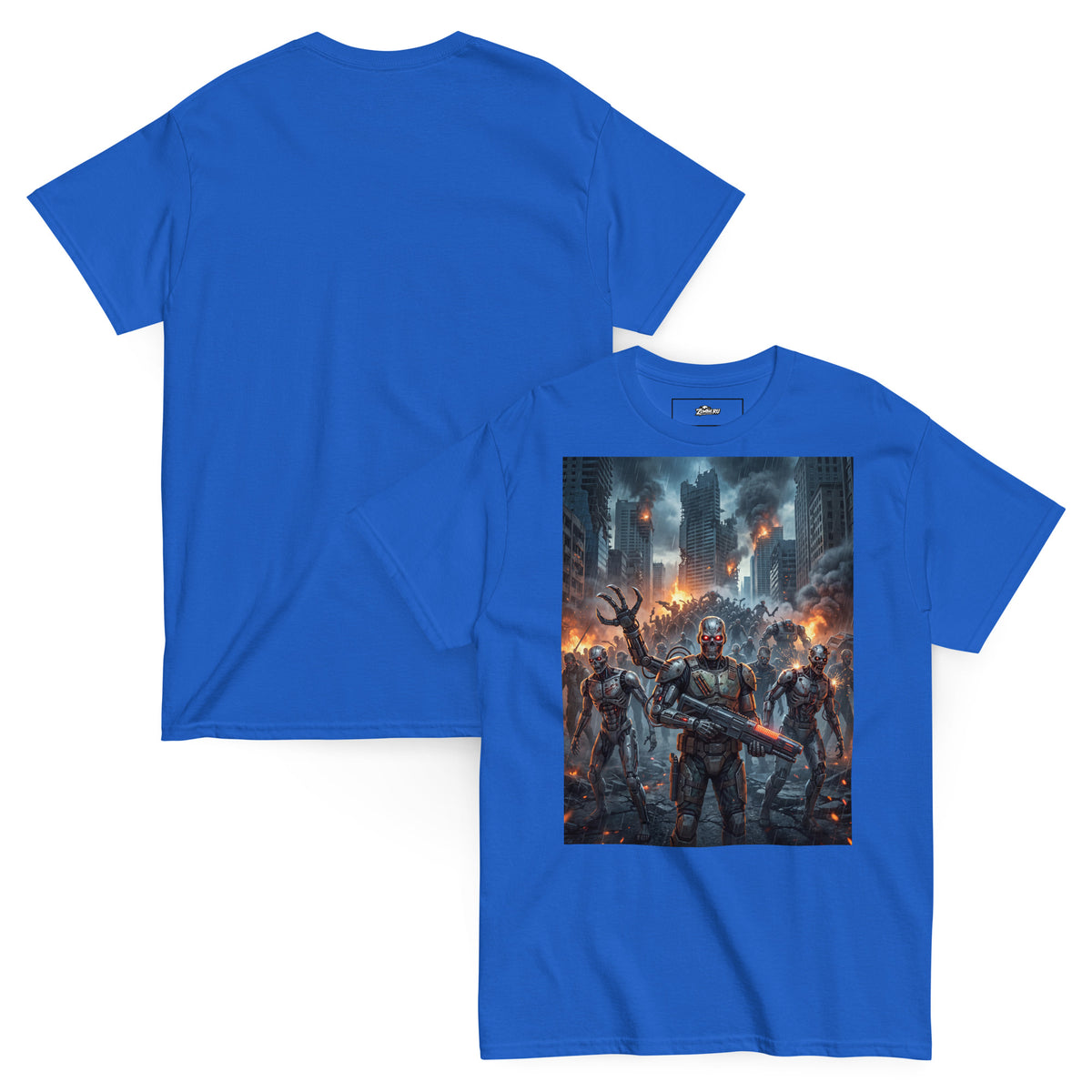 Diseño de cyborg zombie en camiseta