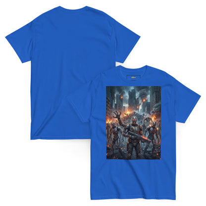 Diseño de cyborg zombie en camiseta