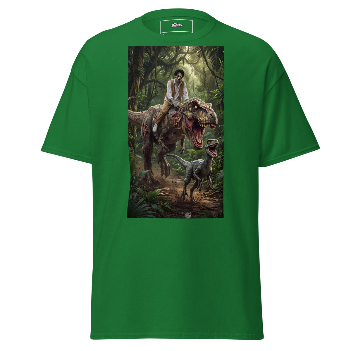Camiseta de dinosaurio zombie para hombre y mujer