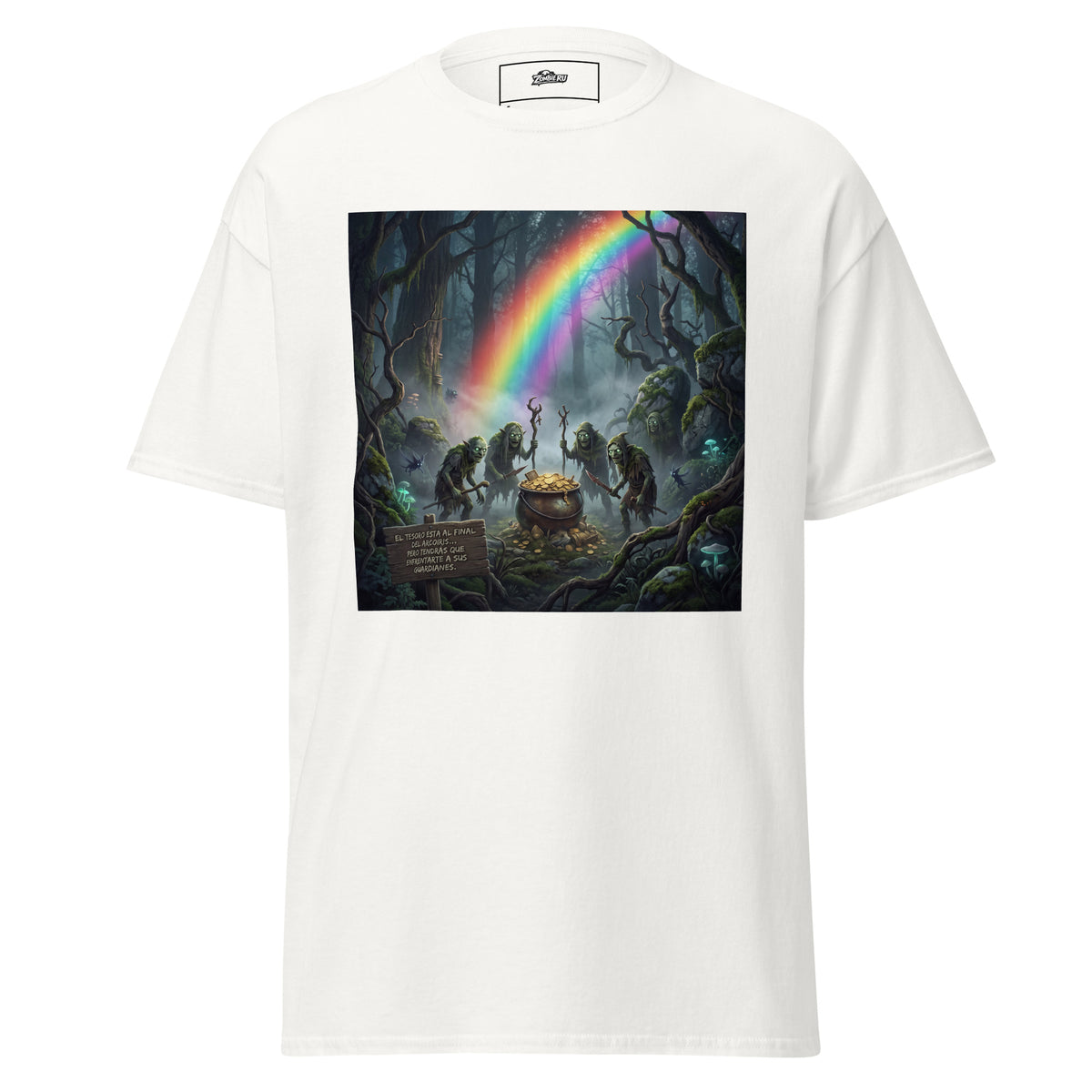 Duendes zombies al final del arcoíris estampados en camiseta