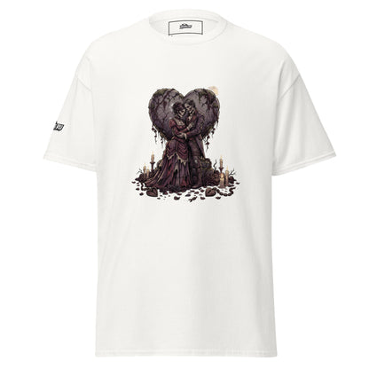 Diseño zombie romántico en camiseta
