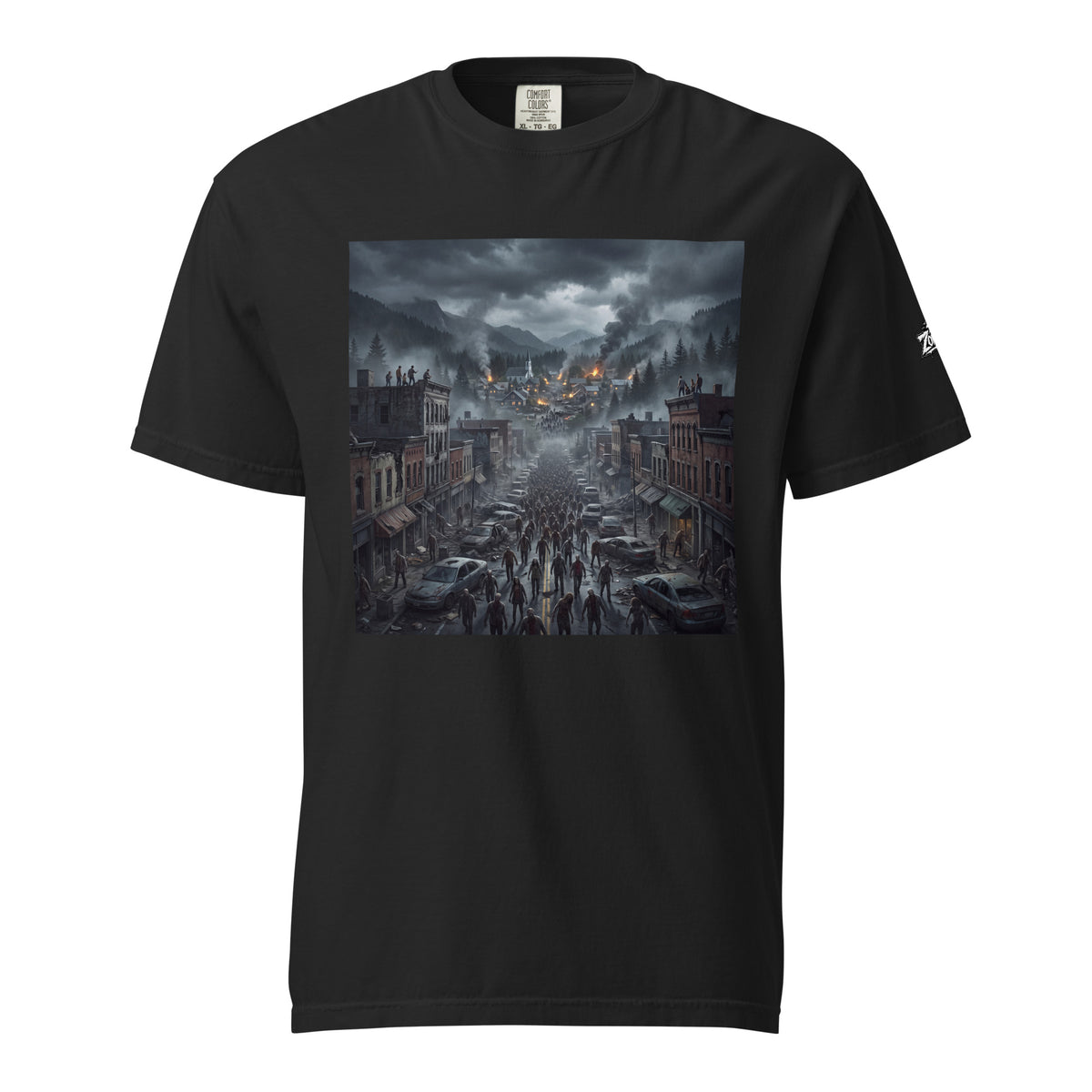 Camiseta con diseño de apocalipsis zombie