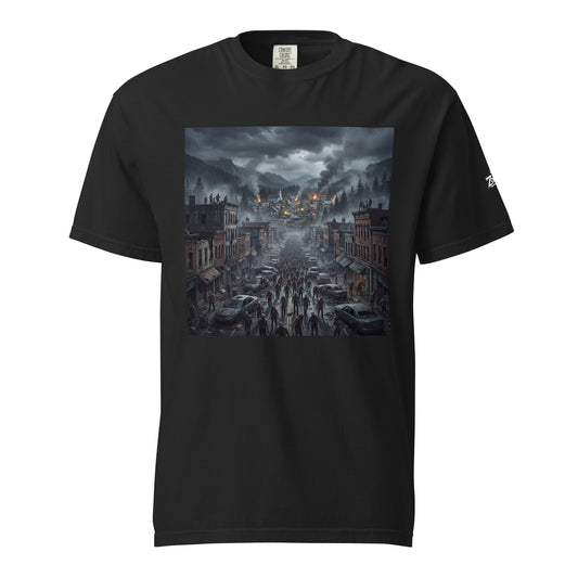 Camiseta con diseño de apocalipsis zombie