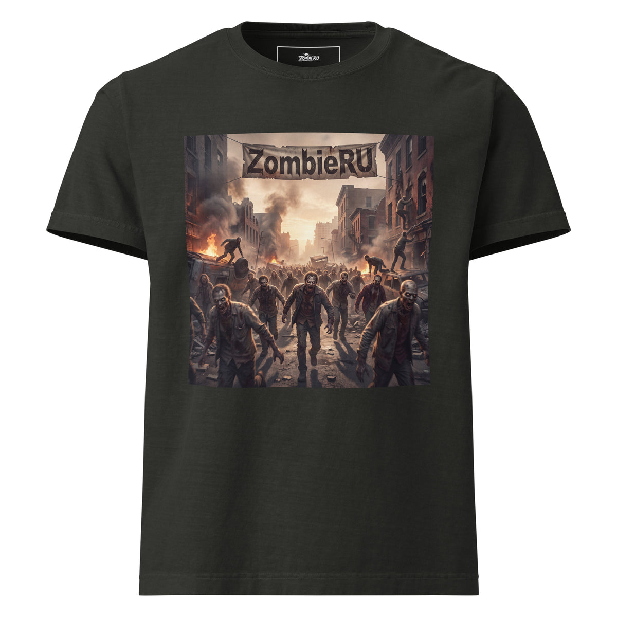 Camiseta de apocalipsis zombie de la marca ZombieRU.
