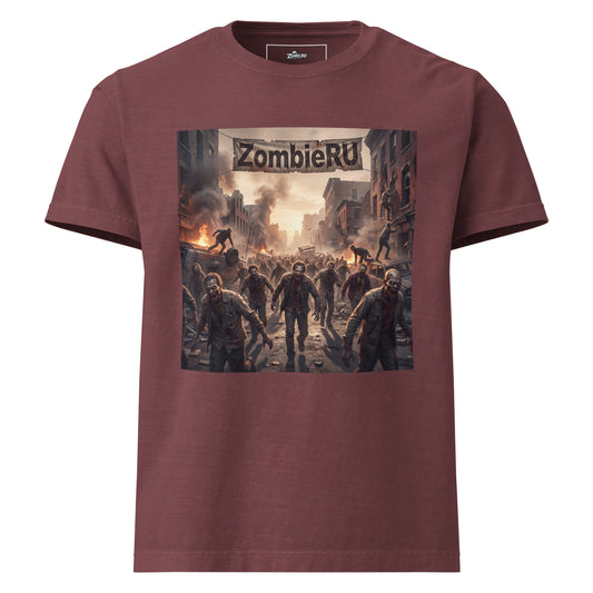Camiseta de horror zombie con temática apocalíptica.