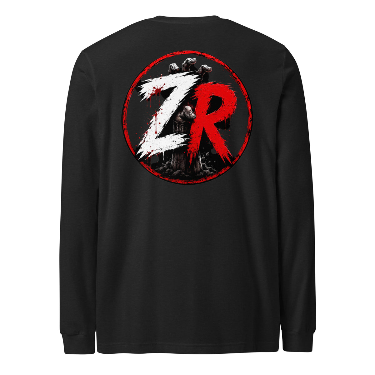 Camiseta zombie con estampado de ojos aterradores vista trasera 