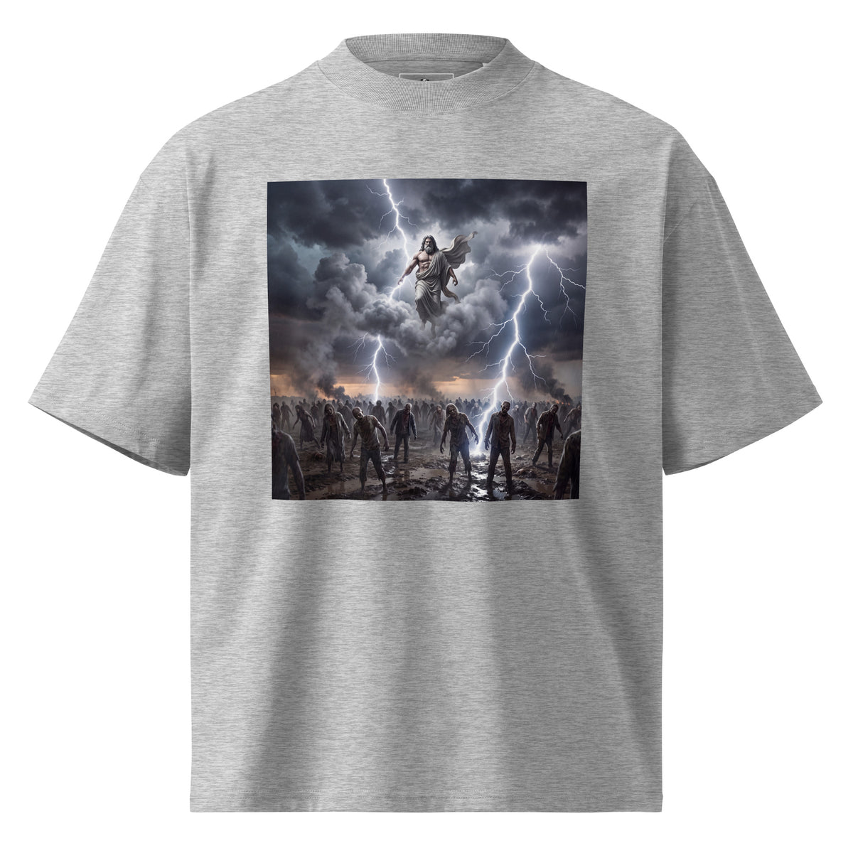 Camiseta de Zeus y una horda de zombies