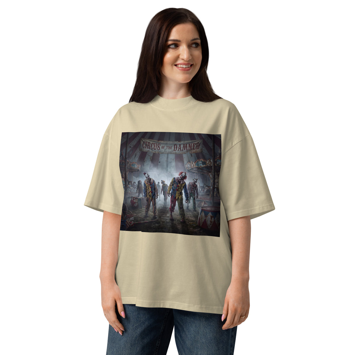 Camiseta zombie unisex con payasos aterradores