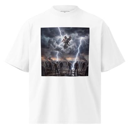 Camiseta de Zeus luchando contra muertos vivientes
