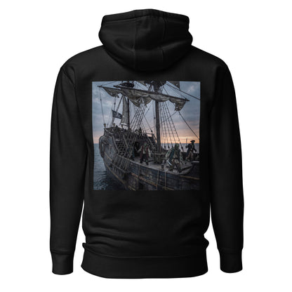 Sudadera unisex con piratas zombies y barco fantasma