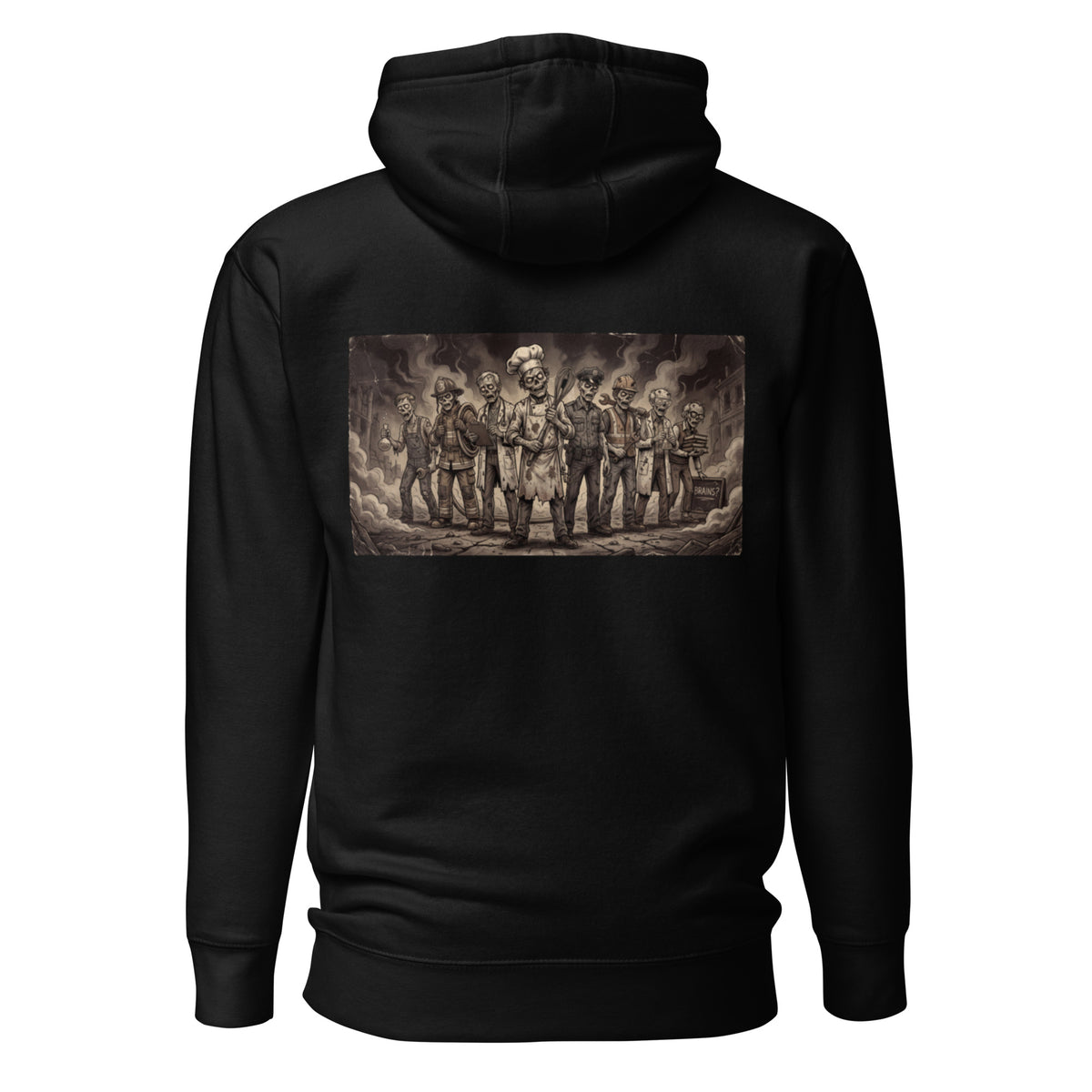 Sudadera con diseño de trabajadores zombies