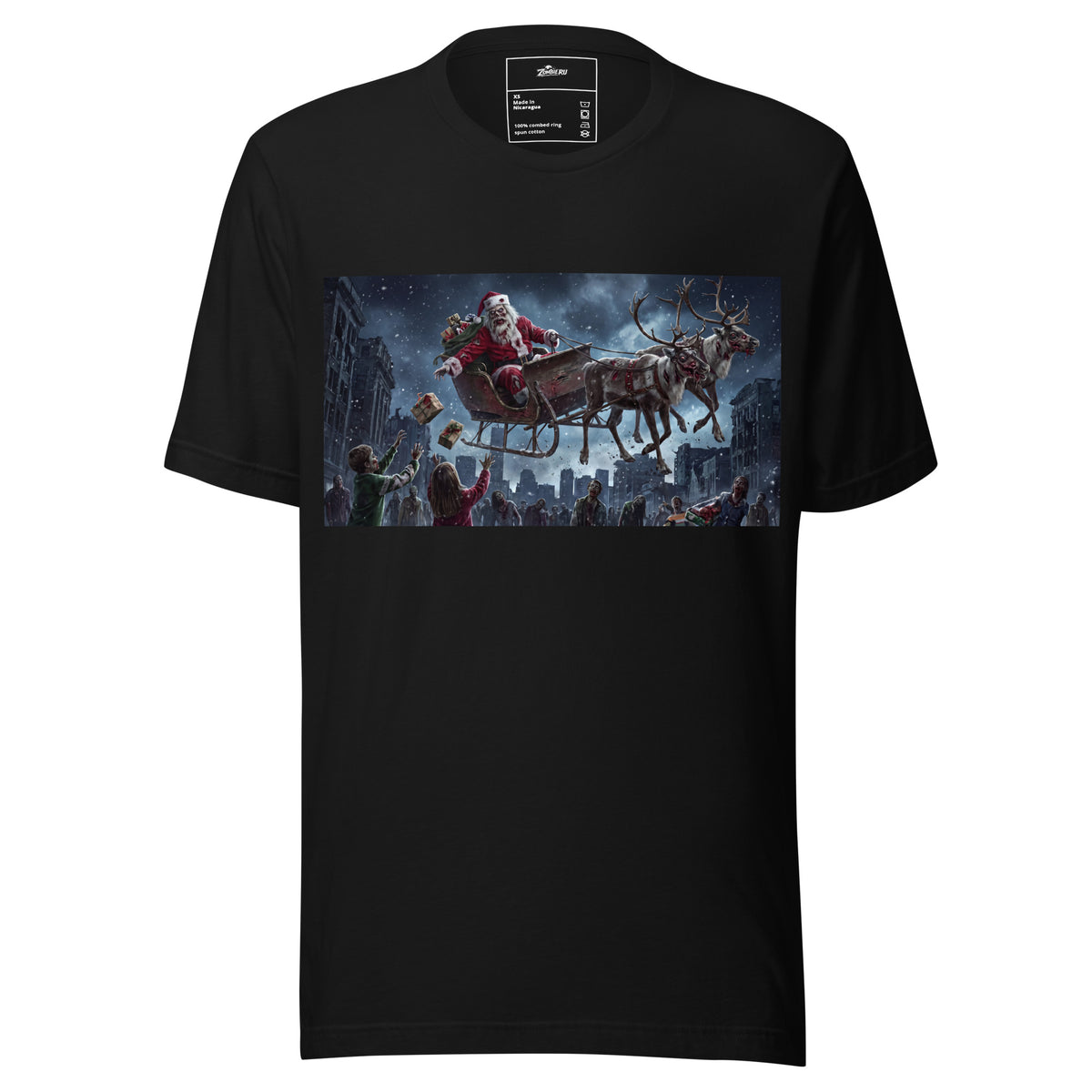 Camiseta Santa Claus zombie diseño navideño