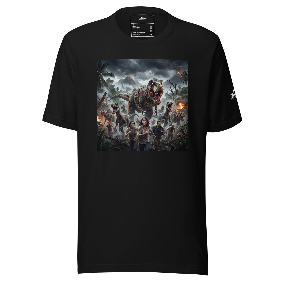 Camiseta con diseño de dinosaurios zombies